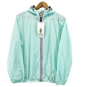 NEW Peekaboo Beans Youth L Mint Green Windbreaker Raincoat Hooded Summer‎